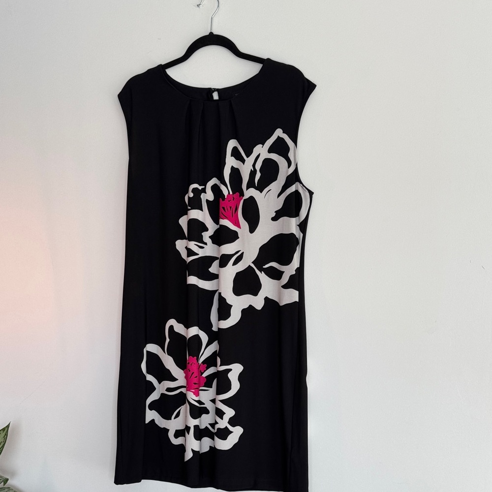 Voir Voir Black Dress with Floral Design